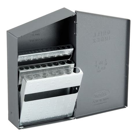 HUOT, 29 Compartments, For 1/16 in to 1/2 in by 64ths Drill Bits, Drill ...