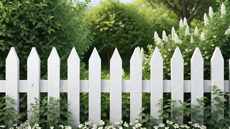 Premium Photo | White picket fence in a garden