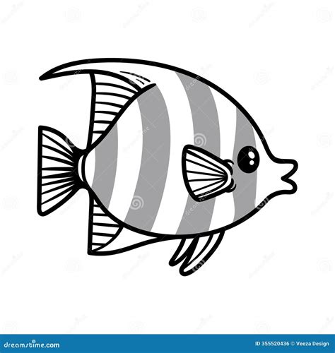 Fun Cute Tropical Angelfish Fish Cartoon Character Isolated Drawing ...