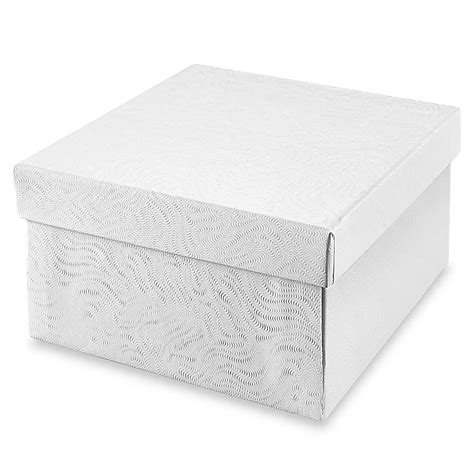 Jewelry Boxes - 3 1/2 x 3 1/2 x 2", White Swirl S-13063 - ULINE