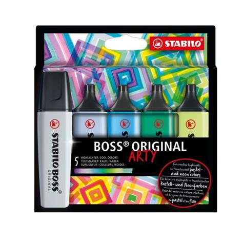 STABILO, Highlighter - BOSS ORIGINAL ARTY | Cool Colors | Pack of 5 ...