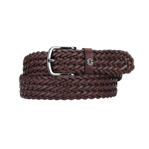Buy Brown Woven Leather Mens Belt Luxury - LeatherBeltsOnline.com