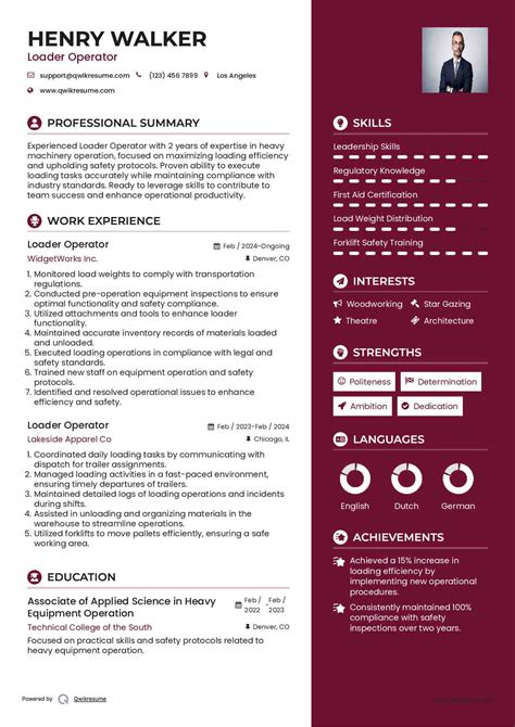 10+ Loader Operator Resume Samples & Templates for 2025