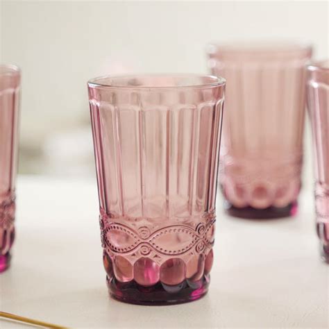Purple Double Wall Drinking Glass Set of 4