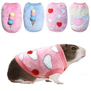 CooShou 4 Pieces Bunny Clothes for Rabbits- Small Animal Guinea Pig ...