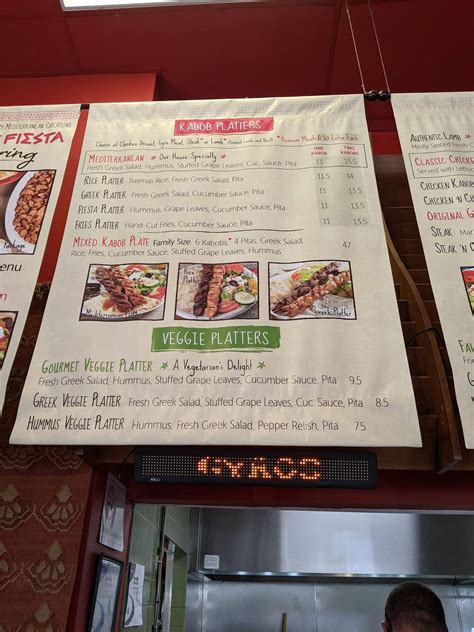 Menu at Greek Fiesta restaurant, Raleigh, Brier Creek Pkwy #109
