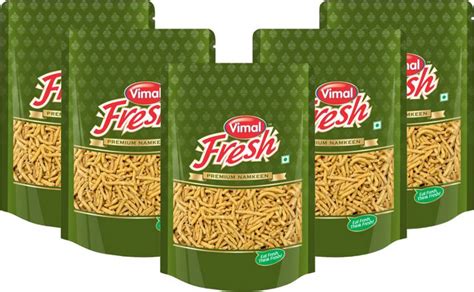 VIMAL Fresh Ratlami Sev - Exquisite Indian Snack, 400gm x 5 - Spicy ...