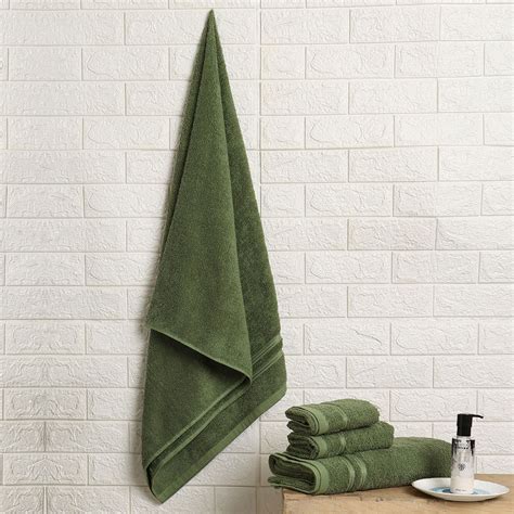 Buy Welspun Moments Pure Cotton Towel Combo Green (M) Online