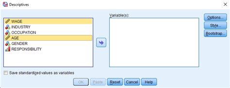 Descriptibe Statistics SPSS for Scale Variables 的图像结果