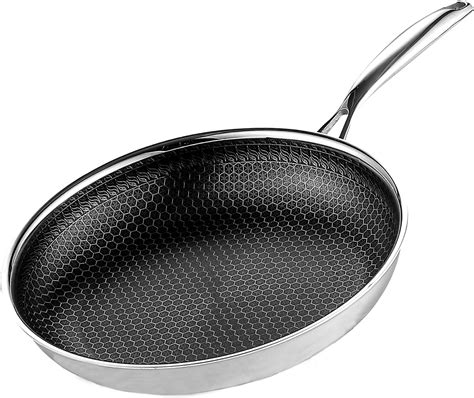 Non Stick Frying Pan with Honeycomb Pattern, 30cm Laser Engraved ...