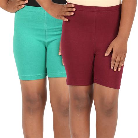 Buy Lula School Girl's Spandex Shorts, Pack of 2 at Amazon.in