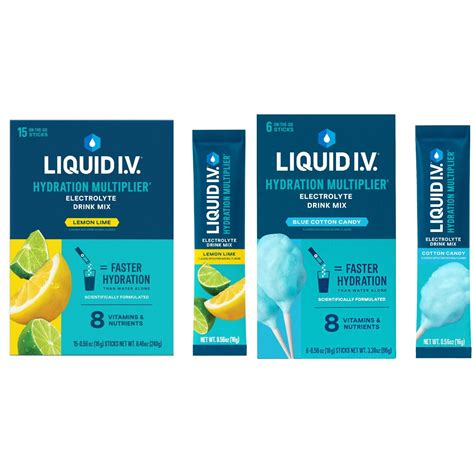 Liquid I.V.® Lemon Lime + Cotton Candy Hydration Multiplier® Combo Pack ...