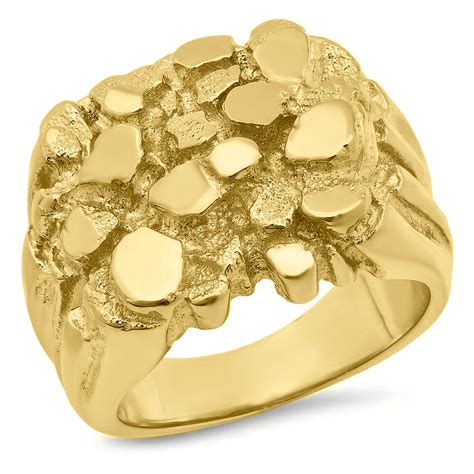 18K Gold Mens 15MM X 20MM Nugget Ring| Sarraf.com