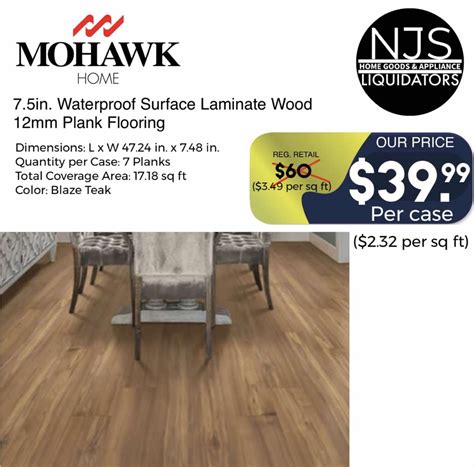 Mohawk Home Blaze Teak 7.5 in. Waterproof Surface Laminate Wood 12mm P ...