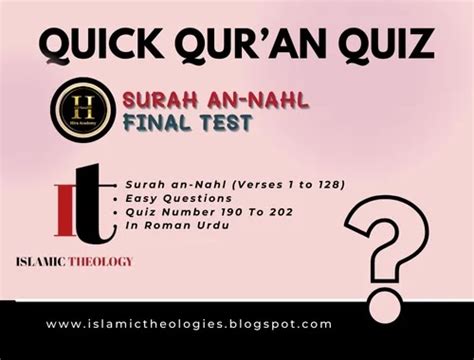 Quick qur'an quiz in roman (16. surah an-nahl final test)