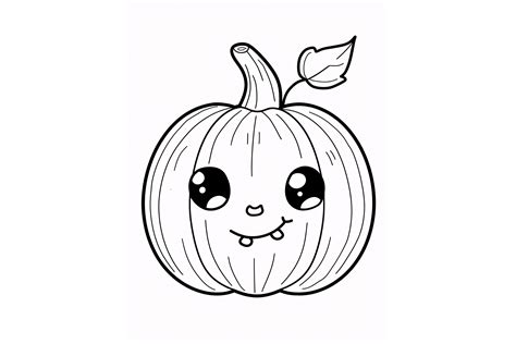 Cute Pumpkin Coloring Page for Kids Graphic by Forhadx5 · Creative Fabrica