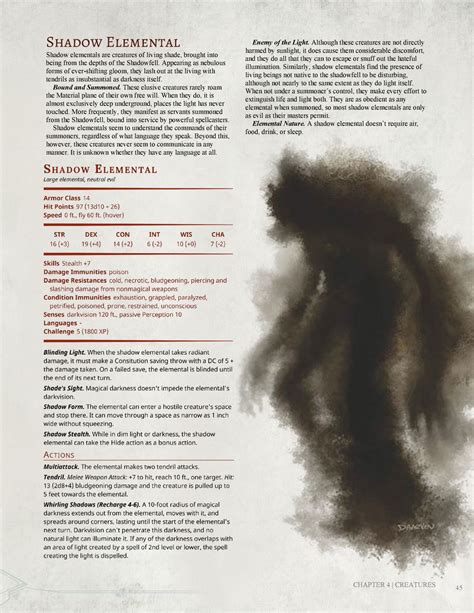 DnD 5e Homebrew | Shadow creatures, Shadow monster, D&d dungeons and ...