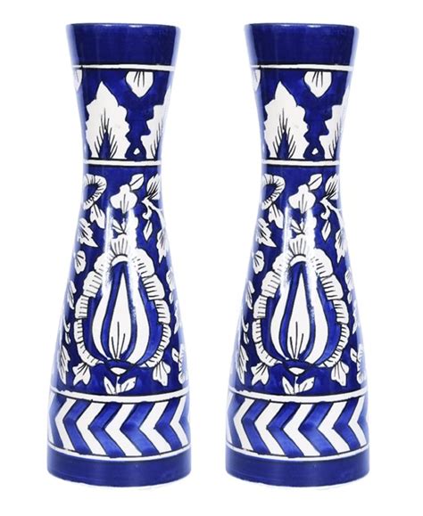 Buy PEETUL Blue and White Ceramic Hand Crafted and Hand Painted Mughal ...