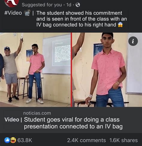 Student does class presentation connected to IV bag? 😱 That’s real ...