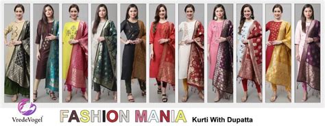 Vredevogel Fashion Mania Fancy Kurti With Dupatta Collection