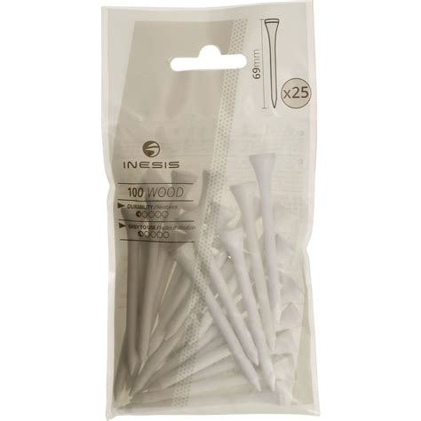 Buy Golf Tees 100 Wooden White X25 69 Mm Online At Decathlon.In