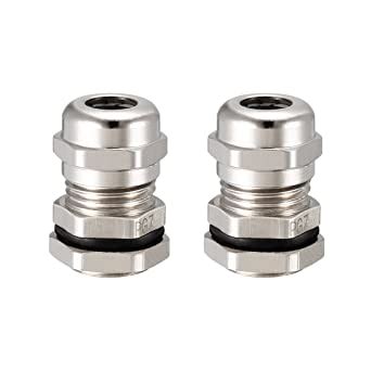 uxcell 2Pcs PG7 Cable Gland Metal Waterproof Connector Wire Glands ...