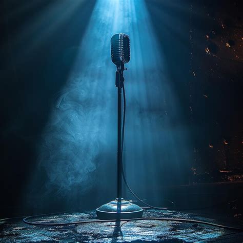 Band with microphone on stage spotlight direct | Premium AI-generated image