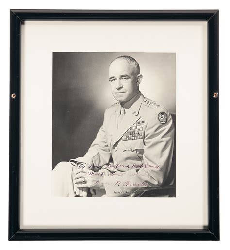 Framed and Autographed Picture of General Omar N. Bradley