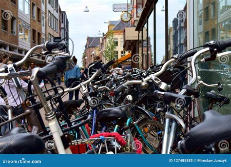 Bicycle parking editorial stock photo. Image of wheel - 127485883