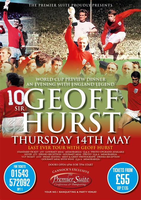 The 2026 World Cup Preview Dinner with England Legend Geoff Hurst , The ...