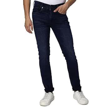 Buy MUFTI Mens Deep Indigo Blue Super Slim Fit Jeans at Amazon.in