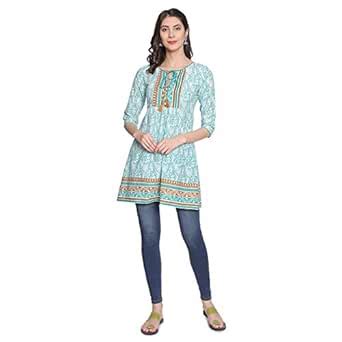 Buy Rapsodia Womens Cotton Slim Fit Short Kurti, Jaipuri Traditional ...