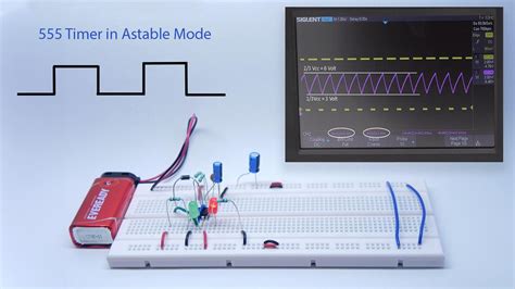 Image result for Astable Opertaion Multivibrator Using 555 Timer IC