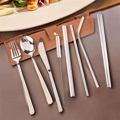 UMAI 9-Pieces Portable Stainless-Steel Cutlery Set: Knife, Fork, Spoon ...