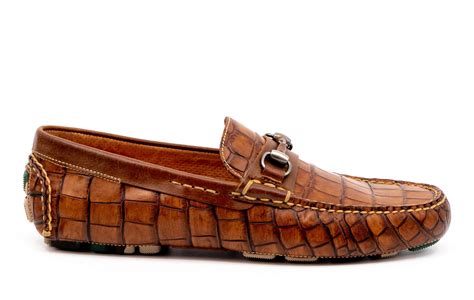 Monte Carlo Alligator Grain Horse Bit Loafers - Chestnut | Martin Dingman