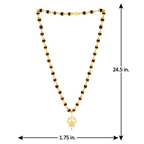 Timeless Gold Plated Mahadev Trishul Rudraksha Beaded Necklace – VOYLLA