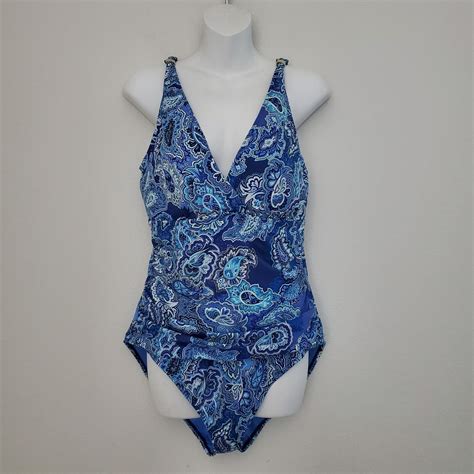 Lauren Ralph Lauren Women's Swimsuit Blue One Piece P… - Gem