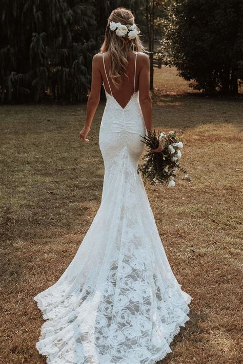 Lace Wedding Dress Open Back