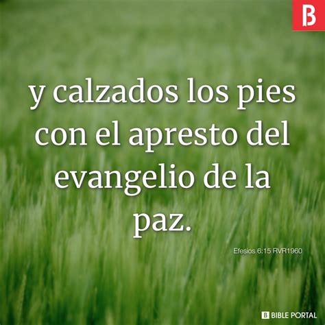 Efesios 6:15 RVR1960 - Bible Scripture Image - Bible Portal