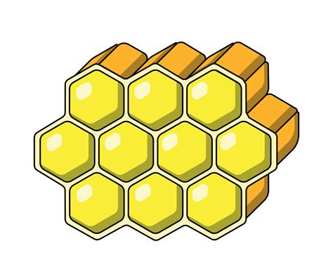 Single element Honeycomb. Draw illustration in color 10106960 Vector ...
