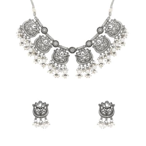 Yellow Chimes Jewellery Set for Women and Girls Choker Set for Women ...
