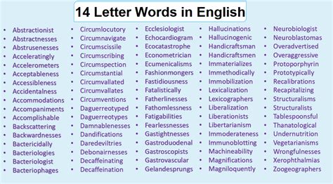 14 Letter Words in English