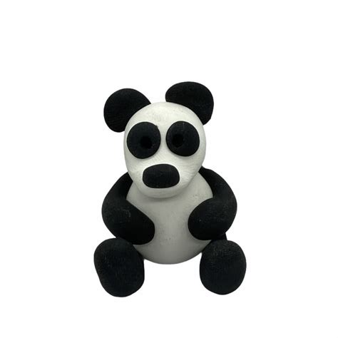 Panda clay figure miniature model - The British Craft House