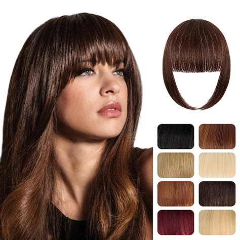 Amazon.com : Clip in Bangs Hair Extensions Clip on Wispy Bangs Hair ...