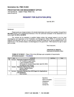 Fillable Online pmo gov PMO15002 PRIVATIZATION AND MANAGEMENT OFFICE ...