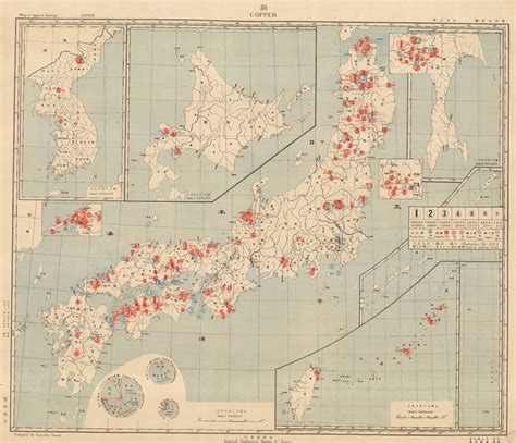 Kinosuke Inouye, Map of Applied Geology - Japan - Copper, 1922 | The Map House