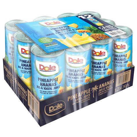 Dole Pineapple Juice, 12 × 240 ml | Costco