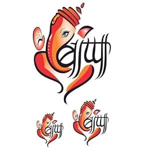 ORDERSHOCK Ganpati Bappa Ganesha Ji Multicolor Temporary Tattoo ...