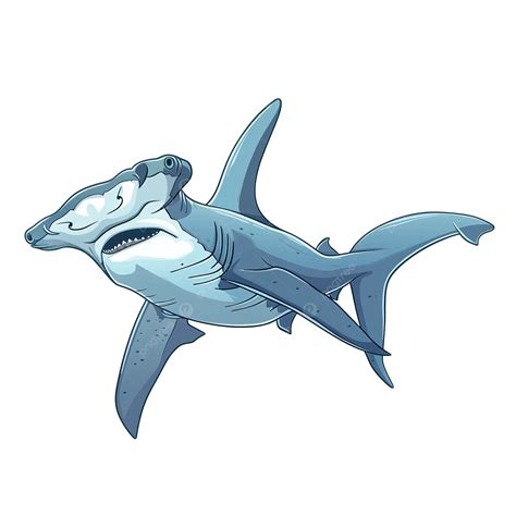 Flat Color Style Cartoon Hammerhead Shark, Hammerhead, Shark, Animals ...