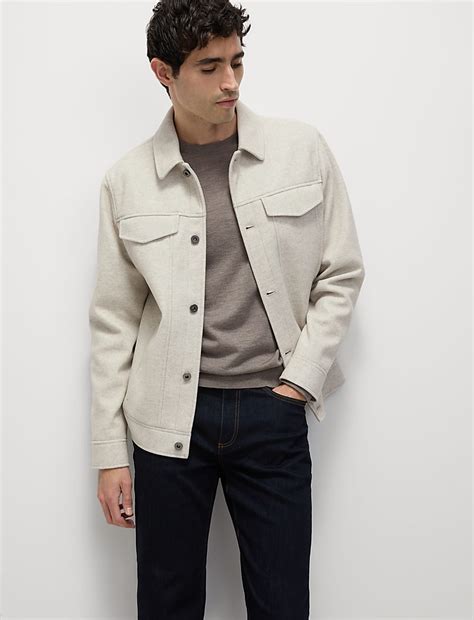 Buy Collared Shacket at Marks & Spencer